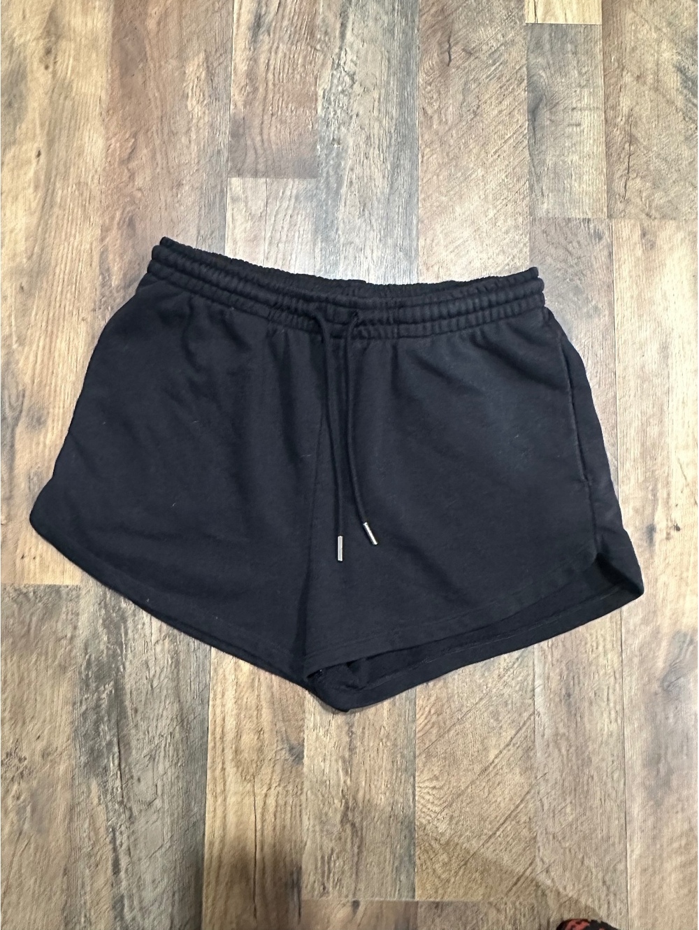 H&M black drawstring sweat shorts